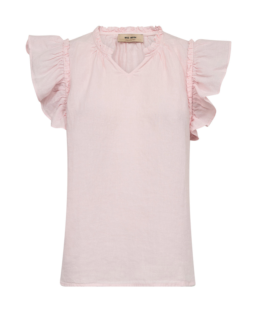 Mos Mosh Leinenbluse mit Volantärmeln – Soft Pin