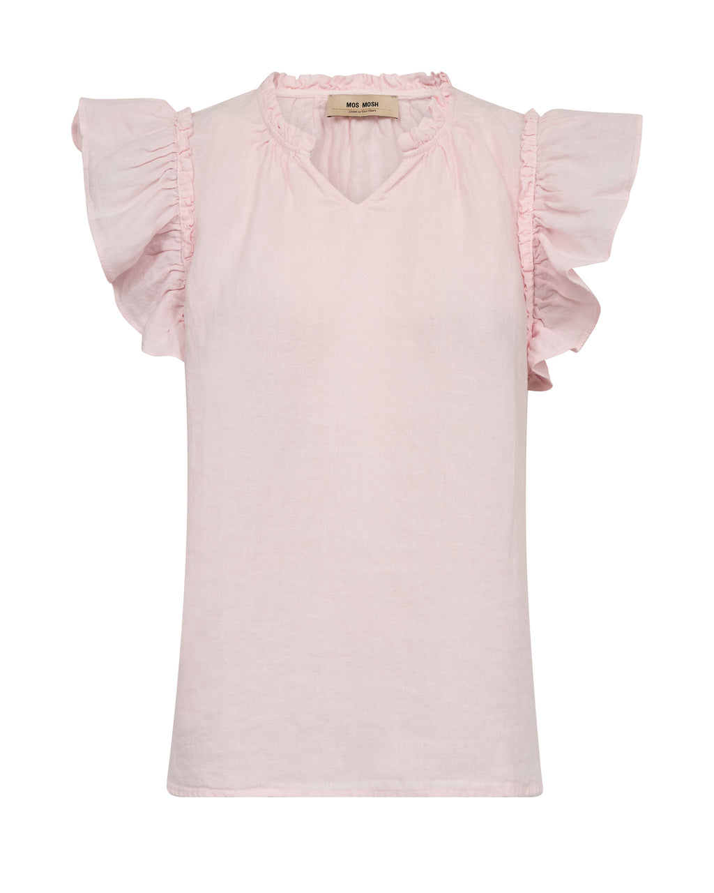 Mos Mosh Leinenbluse mit Volantärmeln – Soft Pin