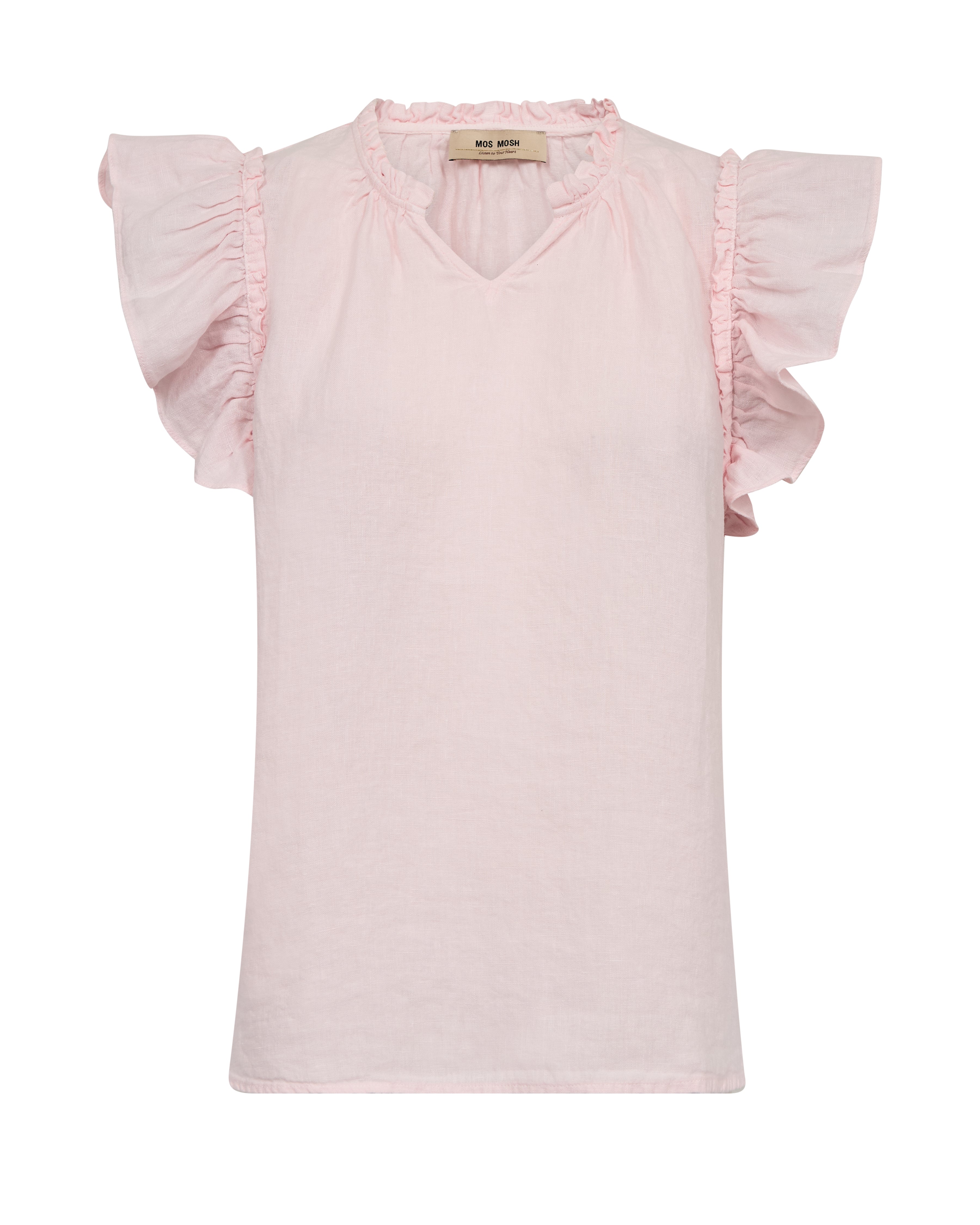 Mos Mosh Leinenbluse mit Volantärmeln – Soft Pin