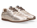 Maruti Elena Gold – Leder Sneaker mit wechselbaren Leo- &amp; Creme-Schnürsenkeln