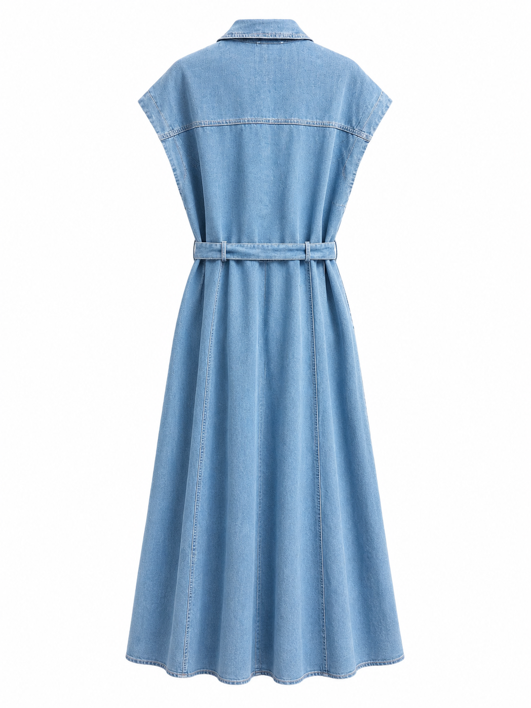 Jeans-Maxikleid mit Bindegürtel