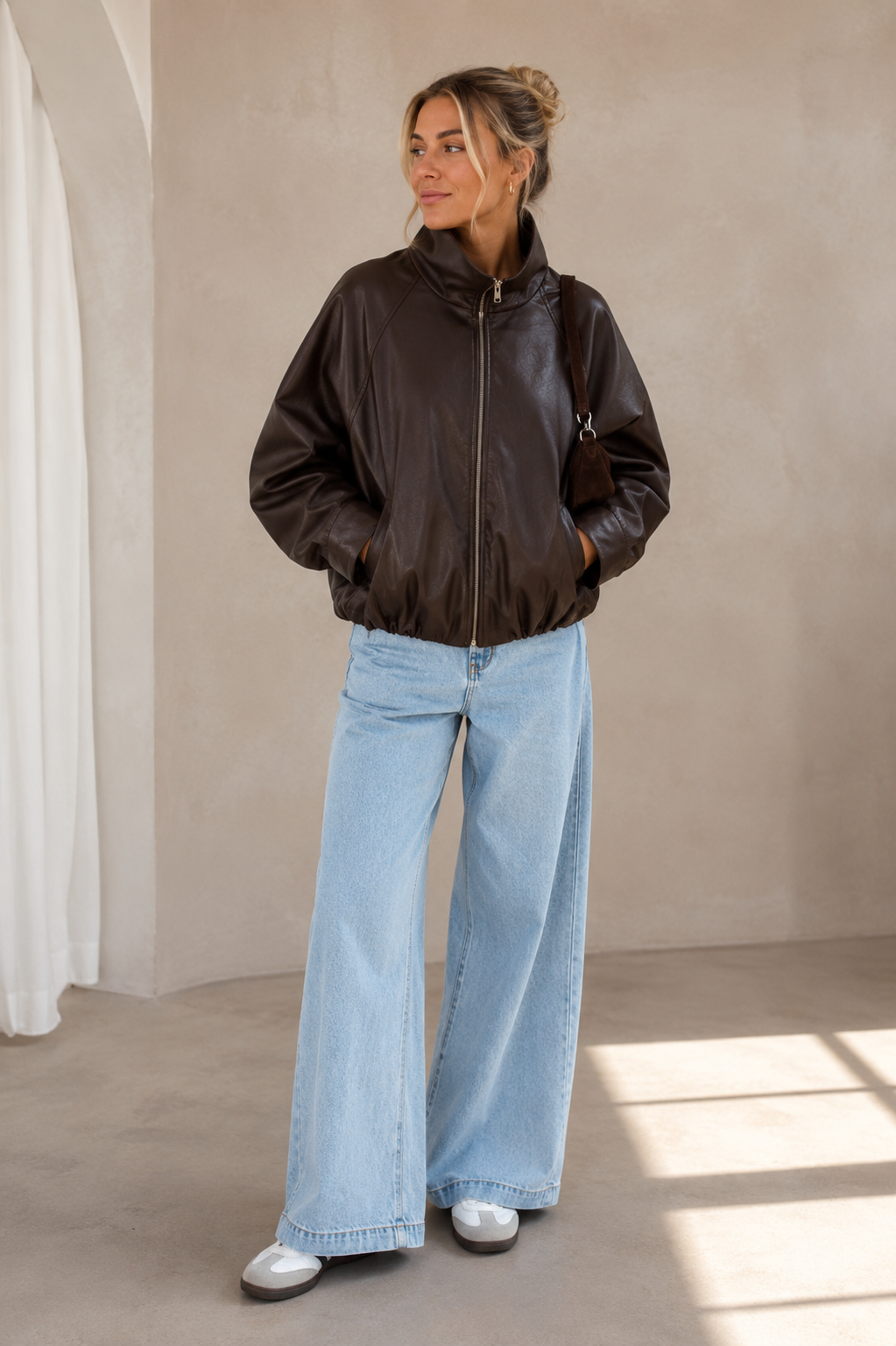 Veggie-Lederjacke Braun