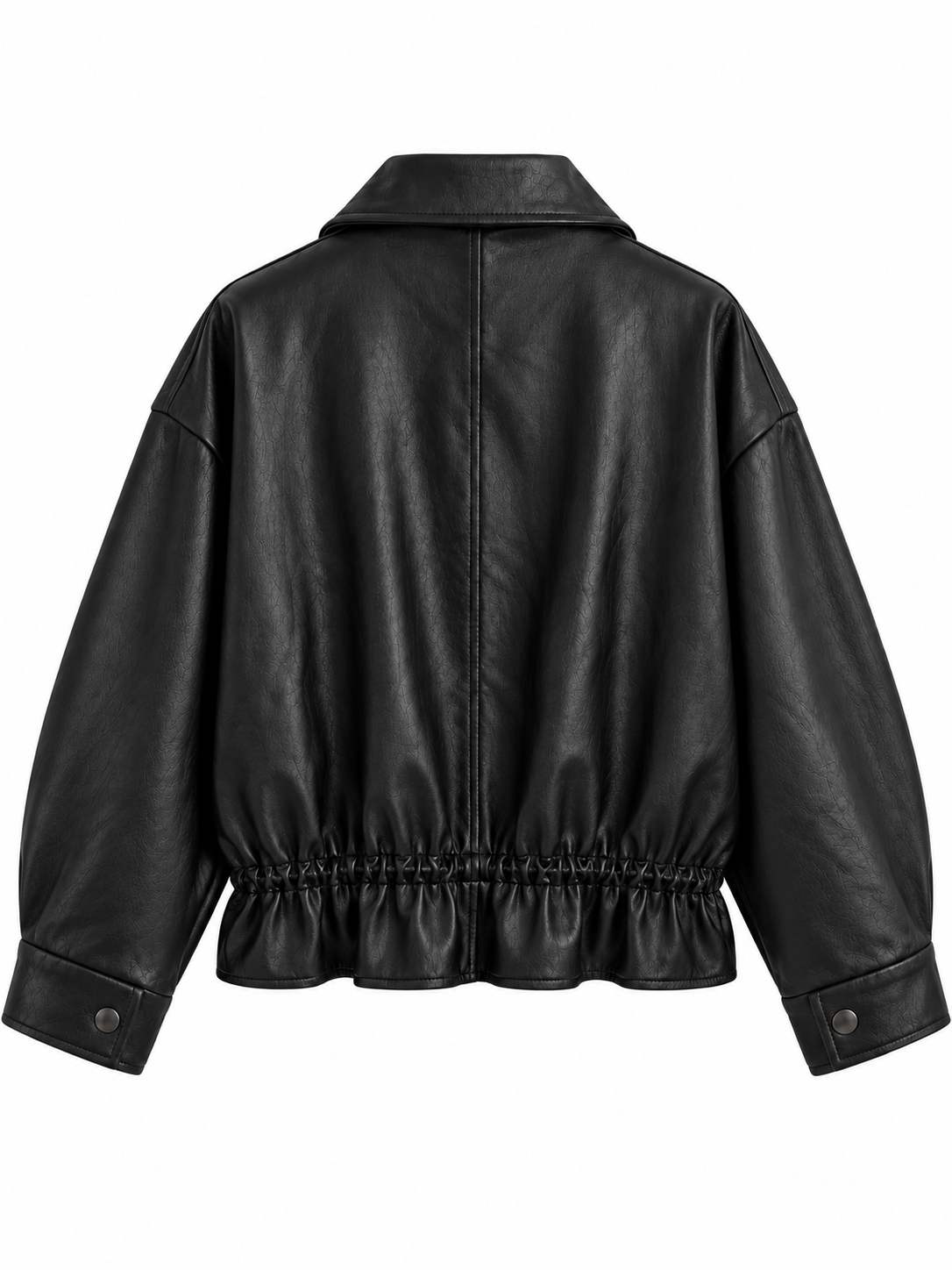 Is the 80s making a Comeback? Oh yes! - Schwarze Kunstlederjacke mit Taille