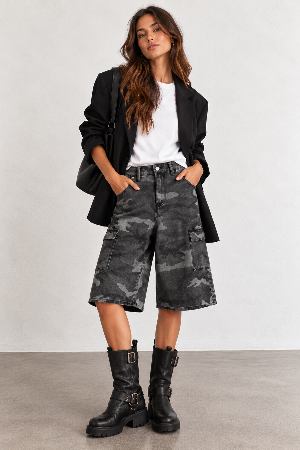Camouflage Bermuda Shorts – Dark Grey