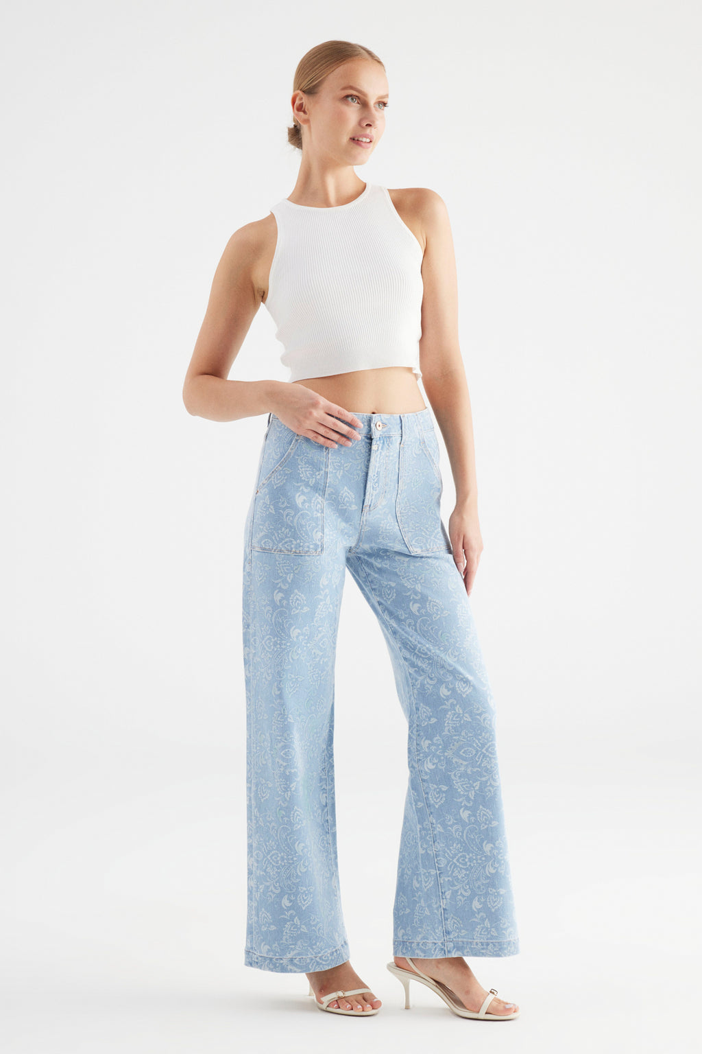 Lulu Jeans in Printed Blue