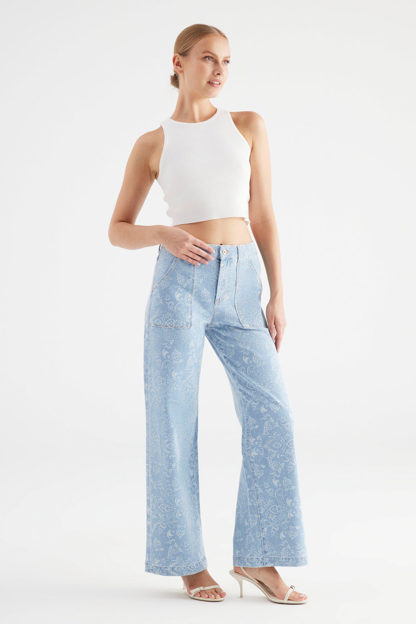 Lulu Jeans in Printed Blue